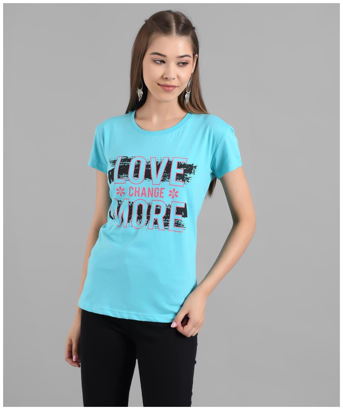 

Kotty Women Blue Regular fit Round neck Cotton T shirt