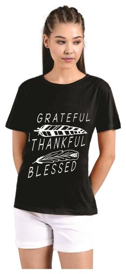 

Kotty Women Black Regular fit Round neck Cotton T shirt
