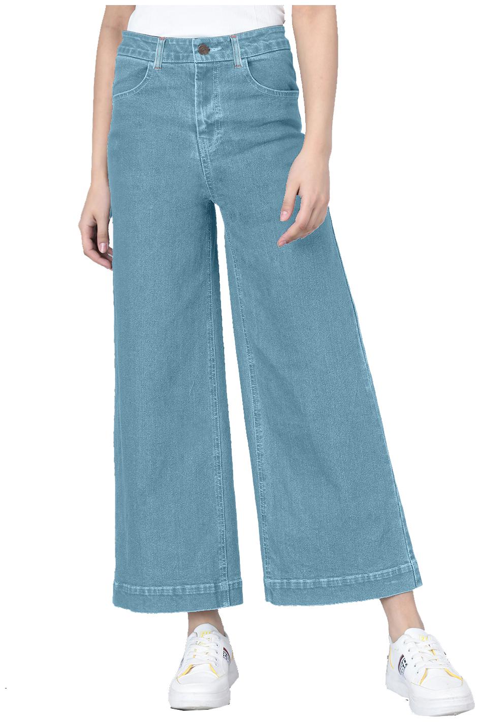 

Kotty Women Blue Cotton Solid Jeans