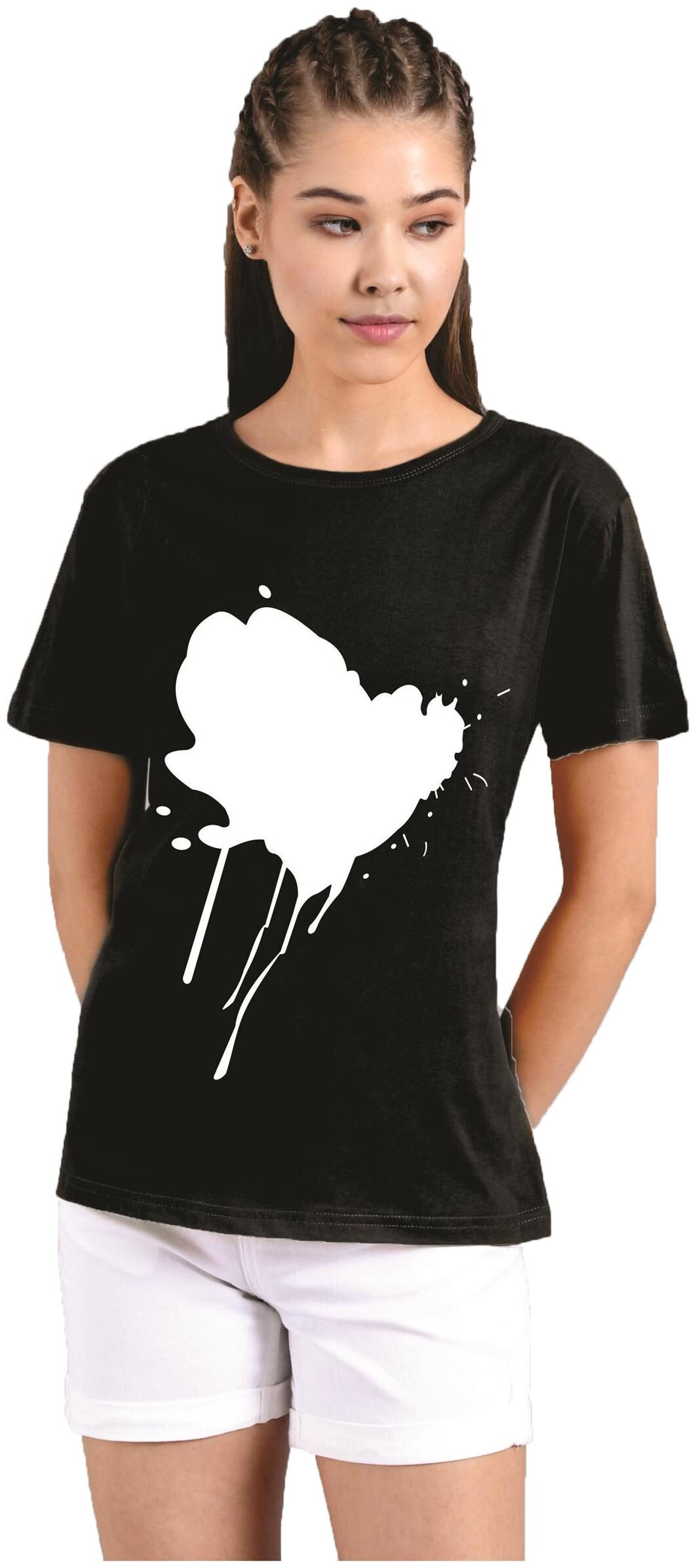 

Kotty Women Black Regular fit Round neck Cotton T shirt