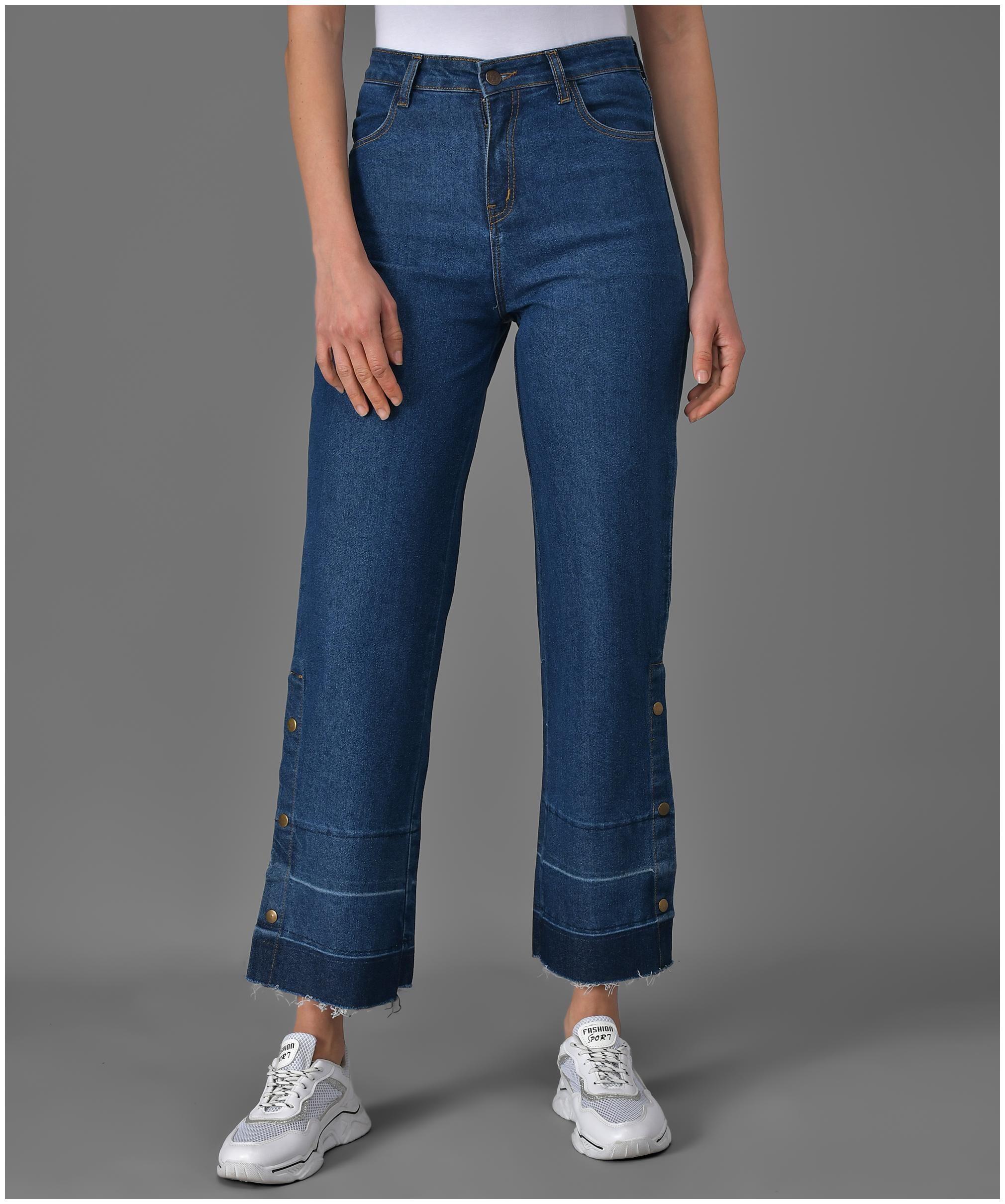 

Kotty Women Blended Solid Blue Jeans