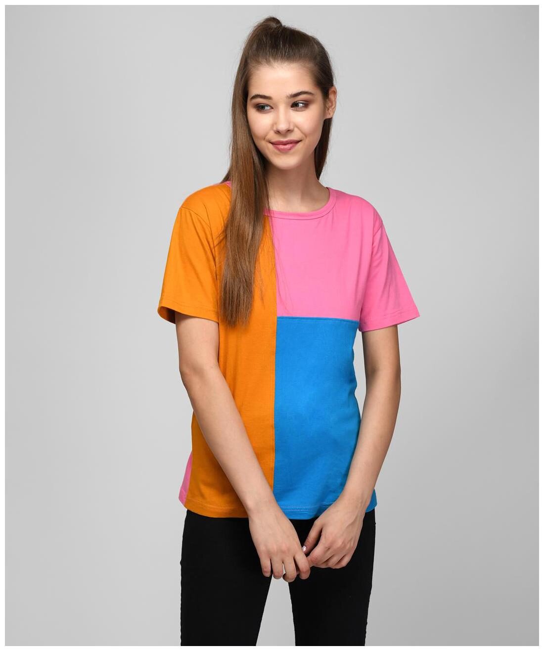 

Kotty Women Multi Regular fit Round neck Cotton T shirt