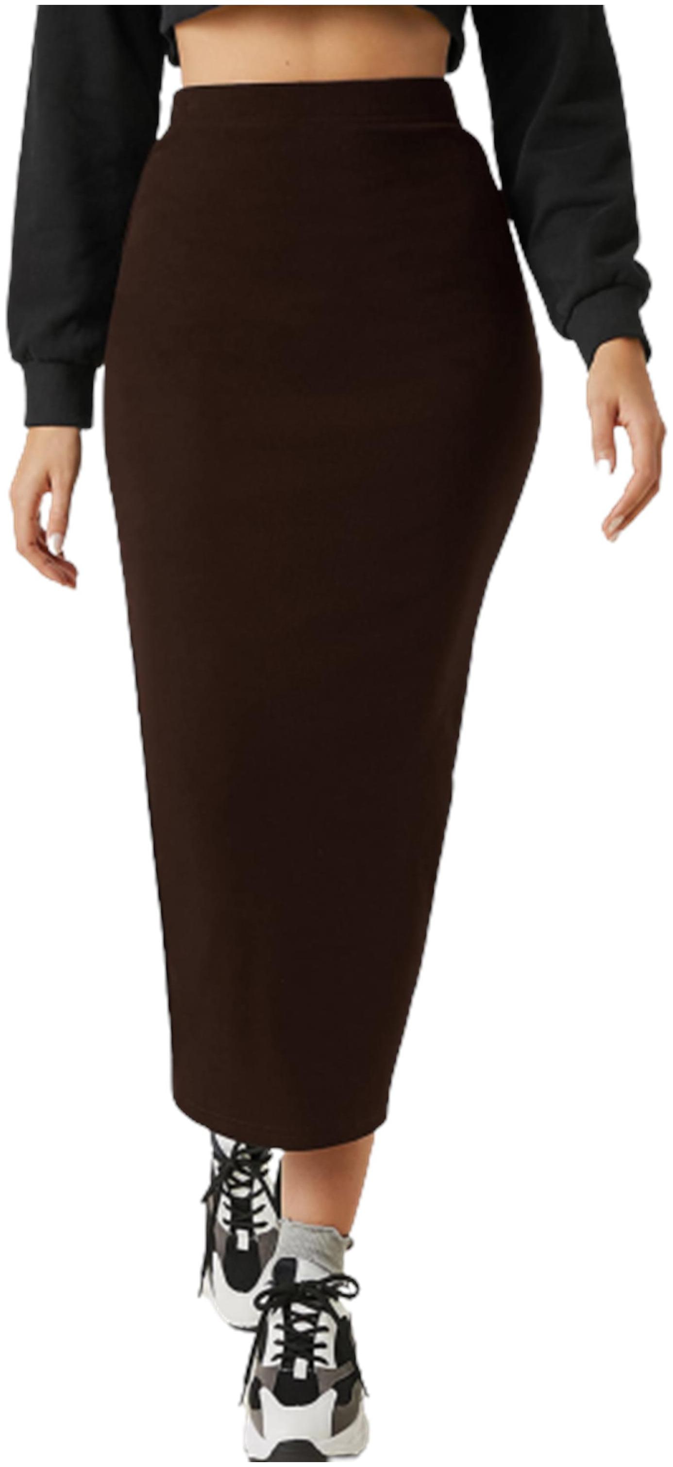 

Kotty Solid Pencil skirt Midi Skirt - Maroon