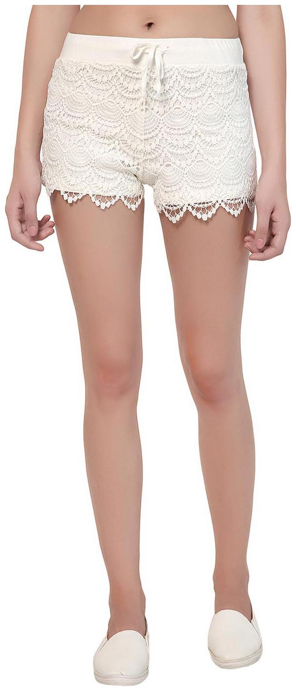 

Kotty Women Lace Regular capri - Cream