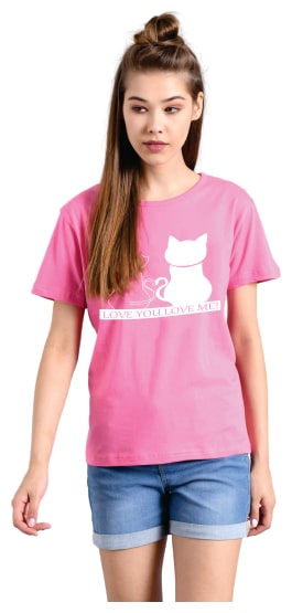 

Kotty Women Pink Regular fit Round neck Cotton T shirt