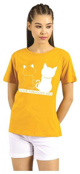 

Kotty Women Yellow Regular fit Round neck Cotton T shirt
