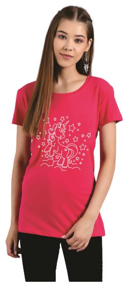 

Kotty Women Pink Regular fit Round neck Cotton T shirt