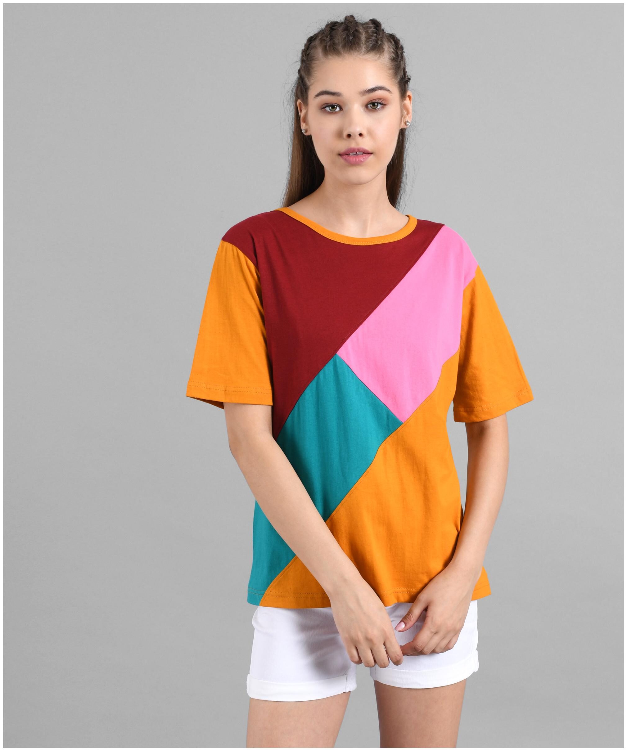 

Kotty Women Multi Regular fit Round neck Cotton T shirt