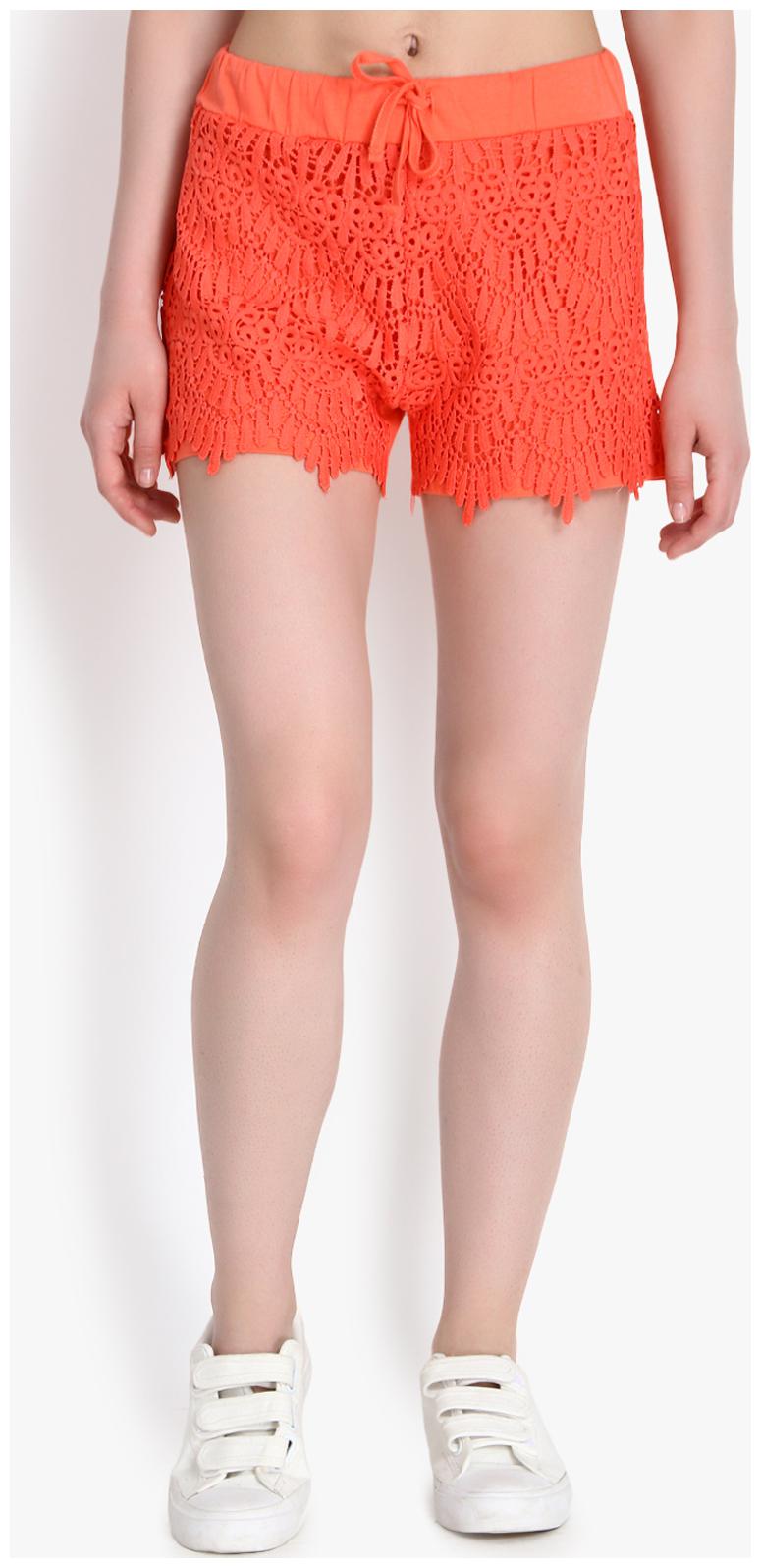 

Kotty Women Lace Regular shorts - Orange