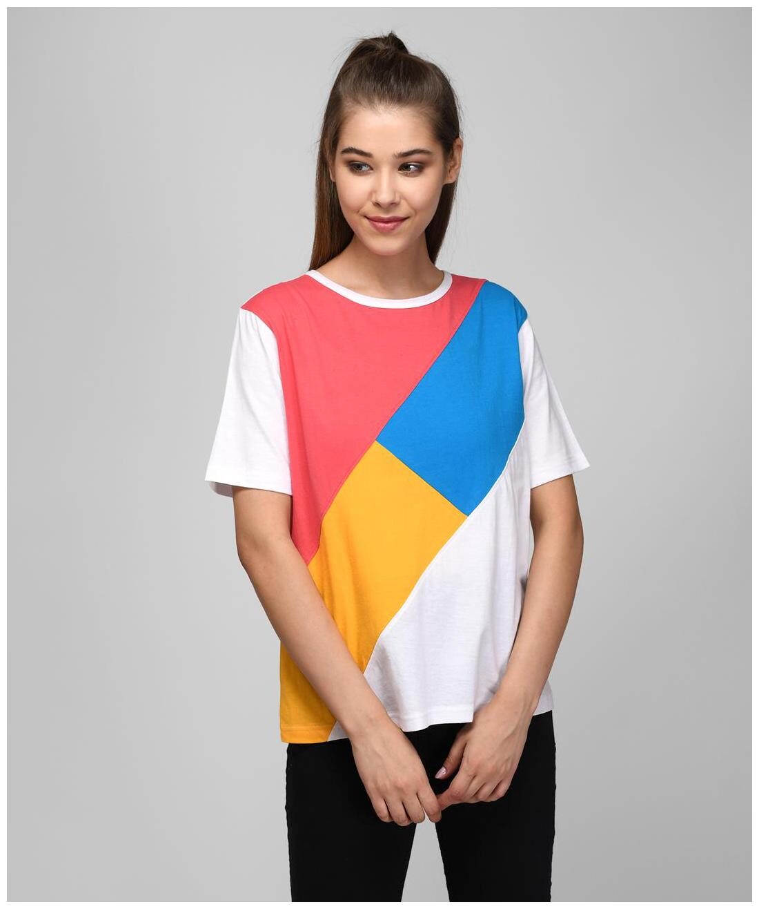 

Kotty Women Multi Regular fit Round neck Cotton T shirt