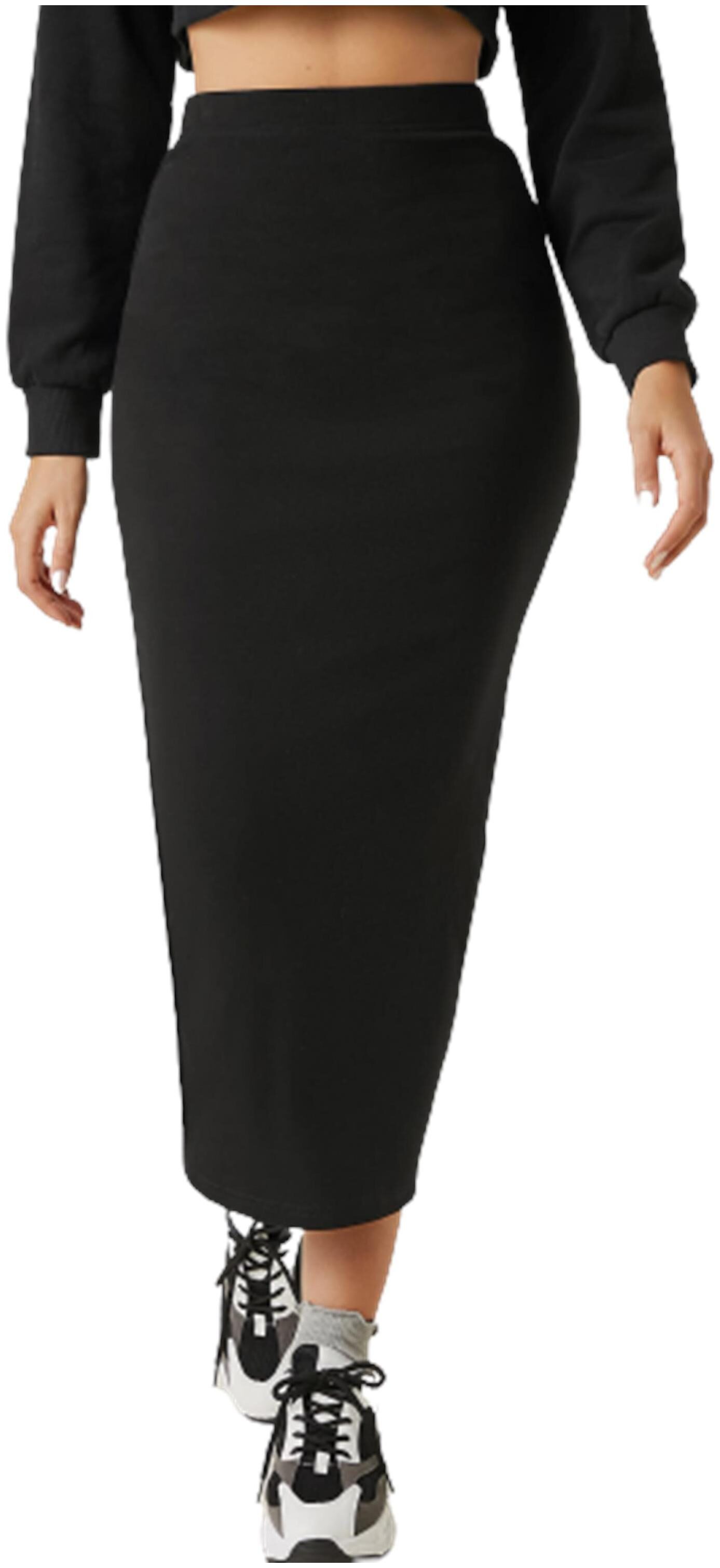 

Kotty Solid Pencil skirt Midi Skirt - Black