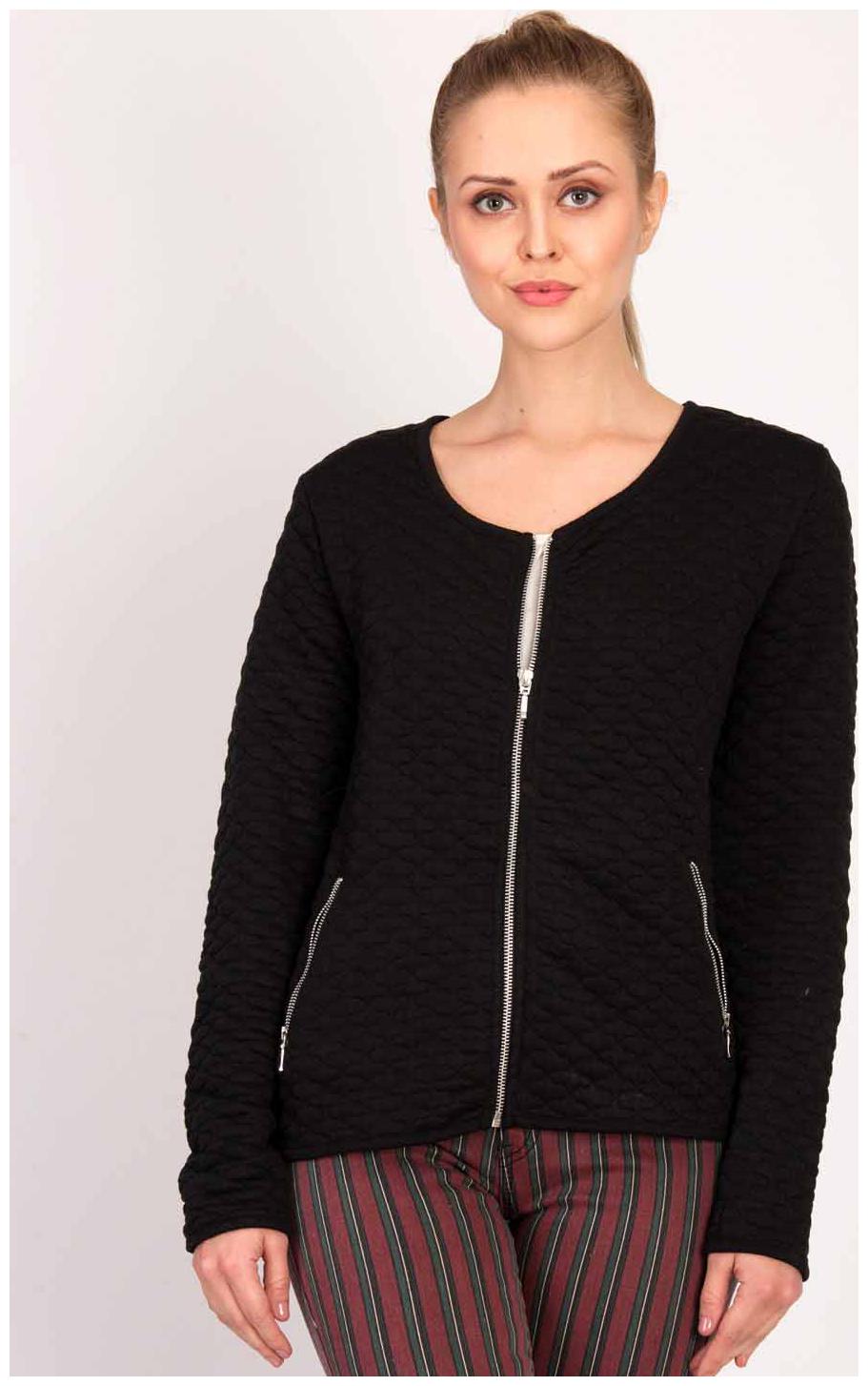 

Kotty Women Striped Regular Jacket - Black