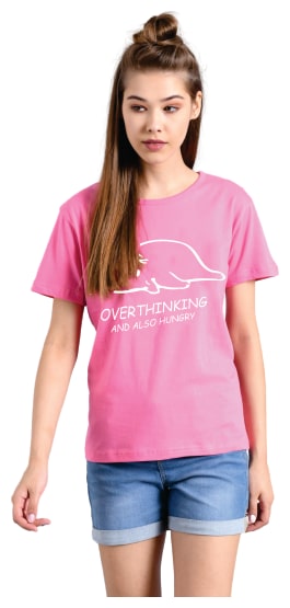 

Kotty Women Pink Regular fit Round neck Cotton T shirt