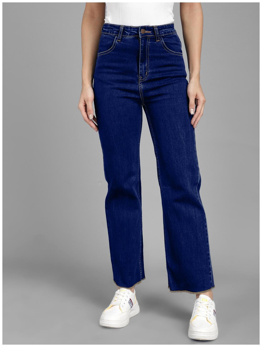 

Kotty Women Blue Cotton Solid Jeans