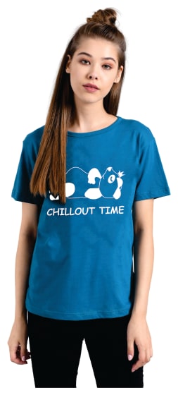 

Kotty Women Blue Regular fit Round neck Cotton T shirt