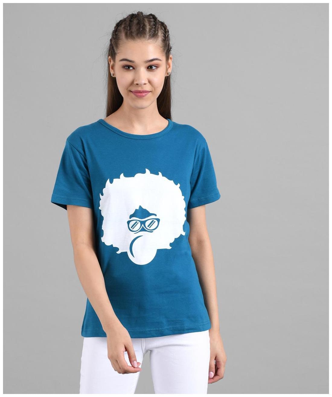 

Kotty Women Blue Regular fit Round neck Cotton T shirt