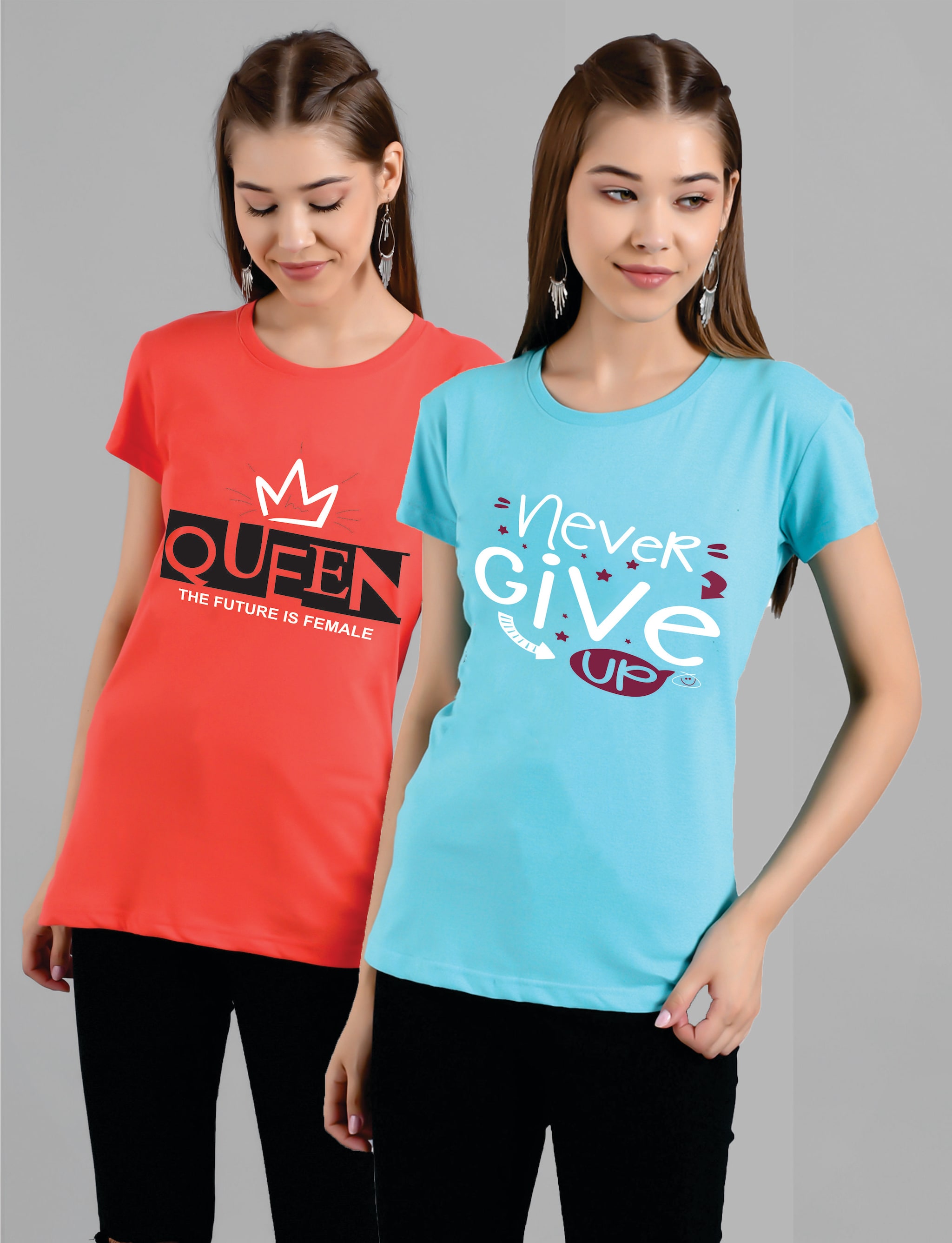 

Kotty Women Red Regular fit Round neck Cotton T shirt