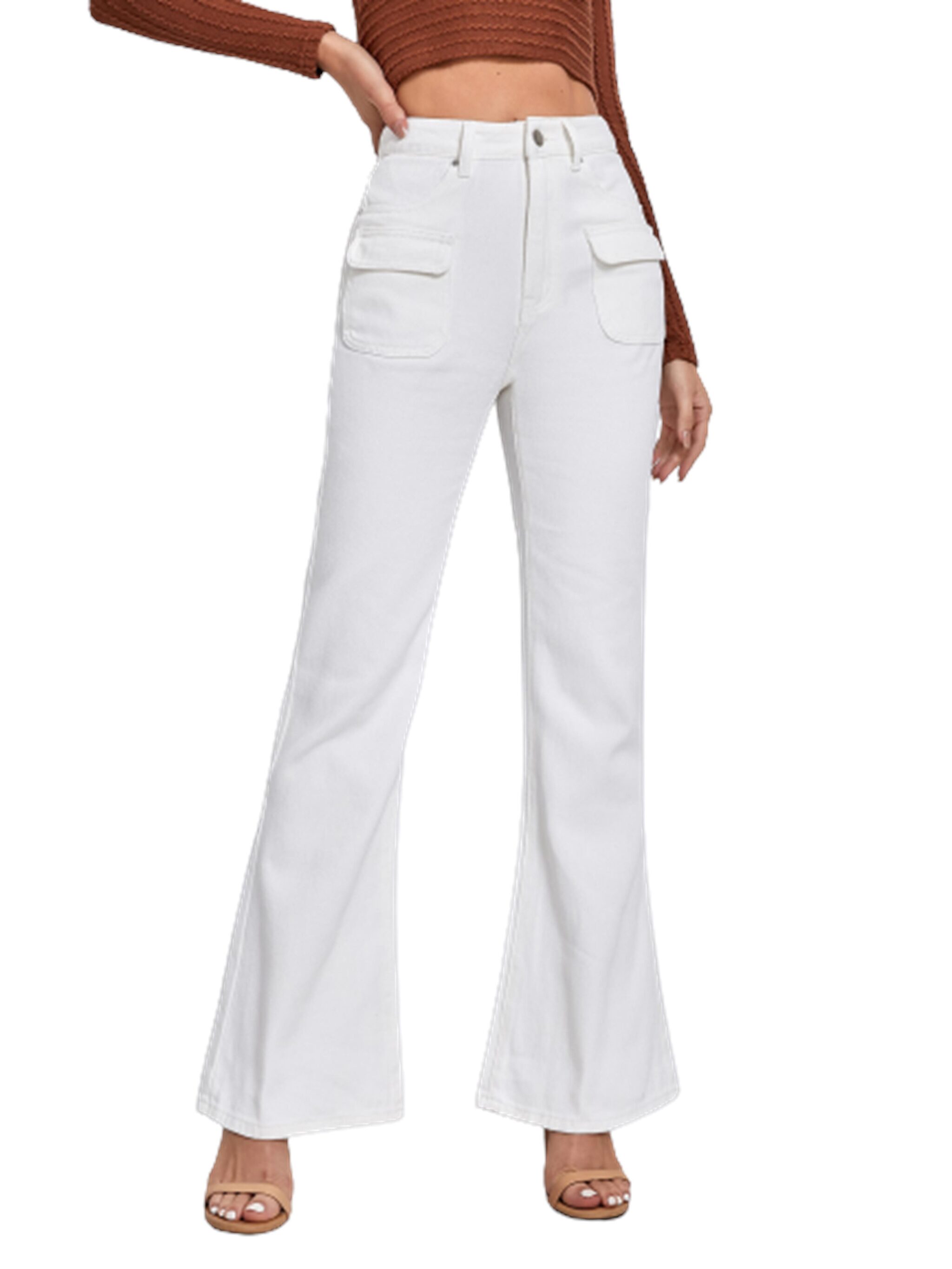 

Kotty Women Blended Solid White Jeans