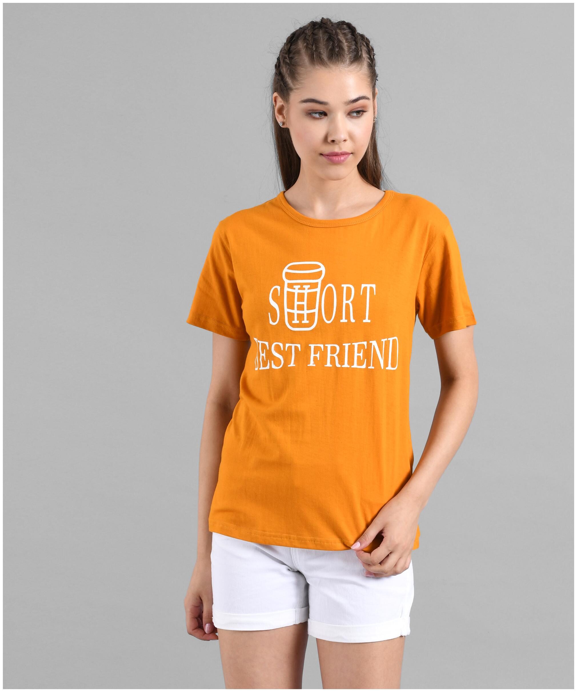 

Kotty Women Yellow Regular fit Round neck Cotton T shirt