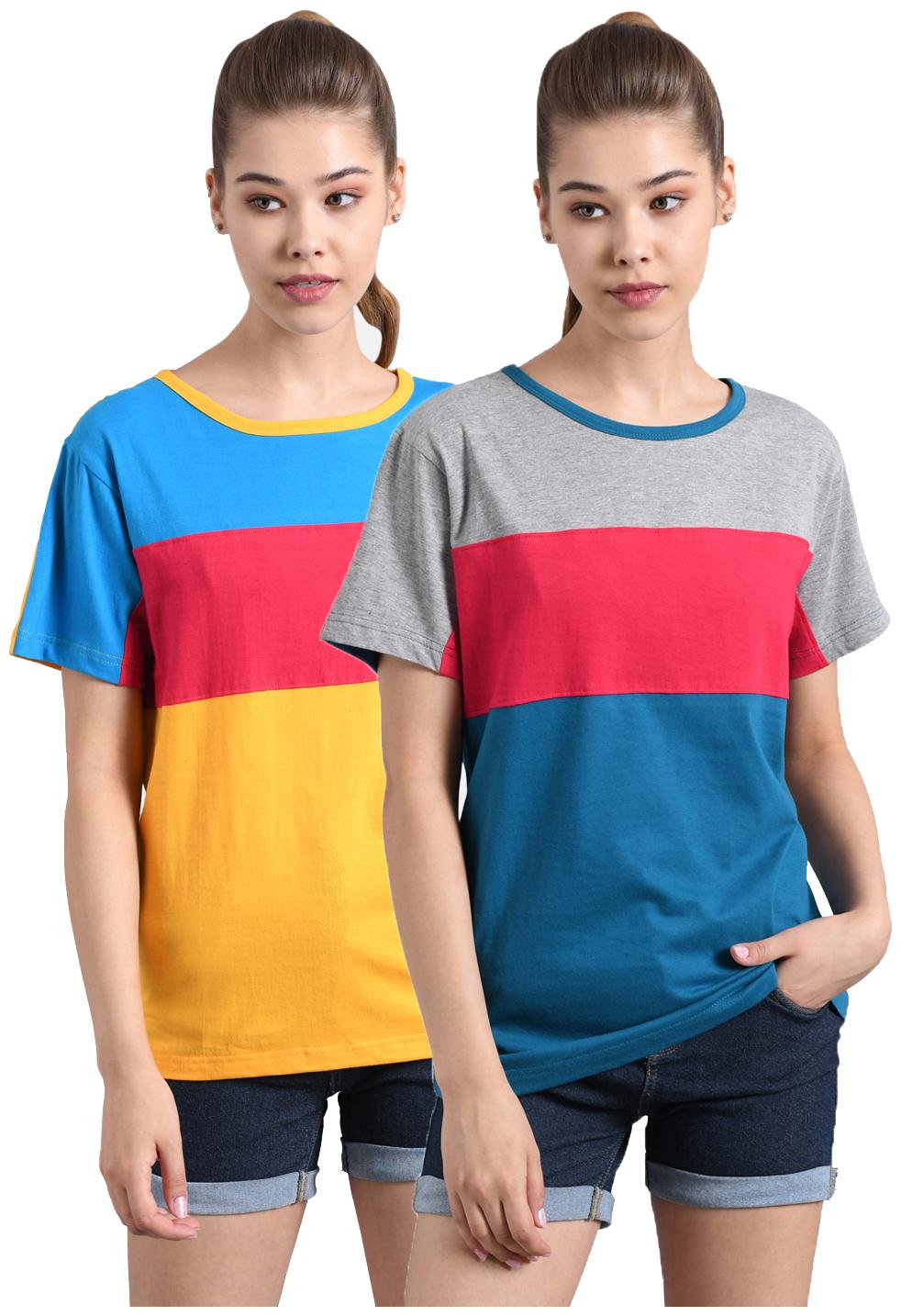 

Kotty Women Multi Regular fit Round neck Cotton T shirt