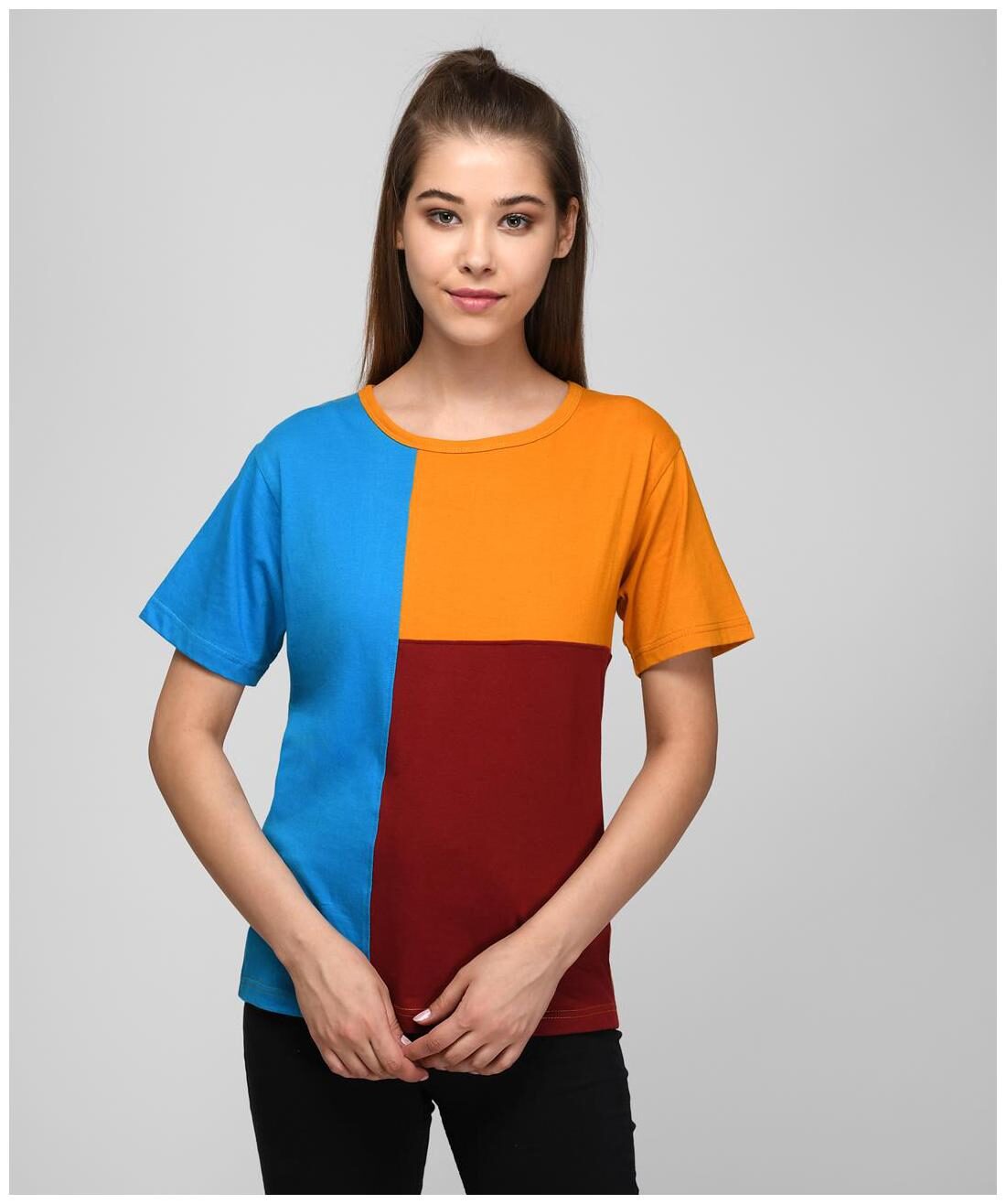 

Kotty Women Multi Regular fit Round neck Cotton T shirt