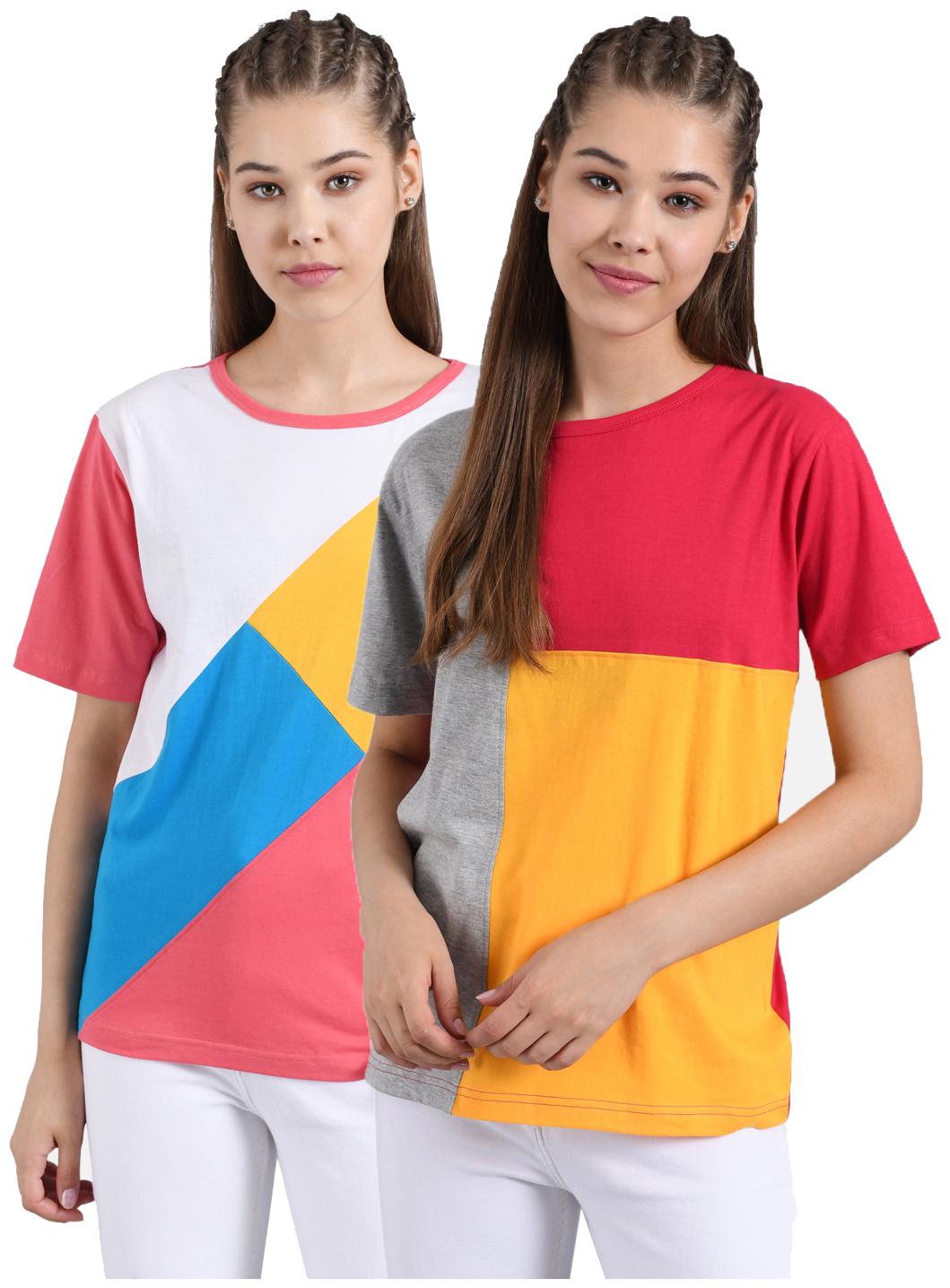 

Kotty Women Multi Regular fit Round neck Cotton T shirt