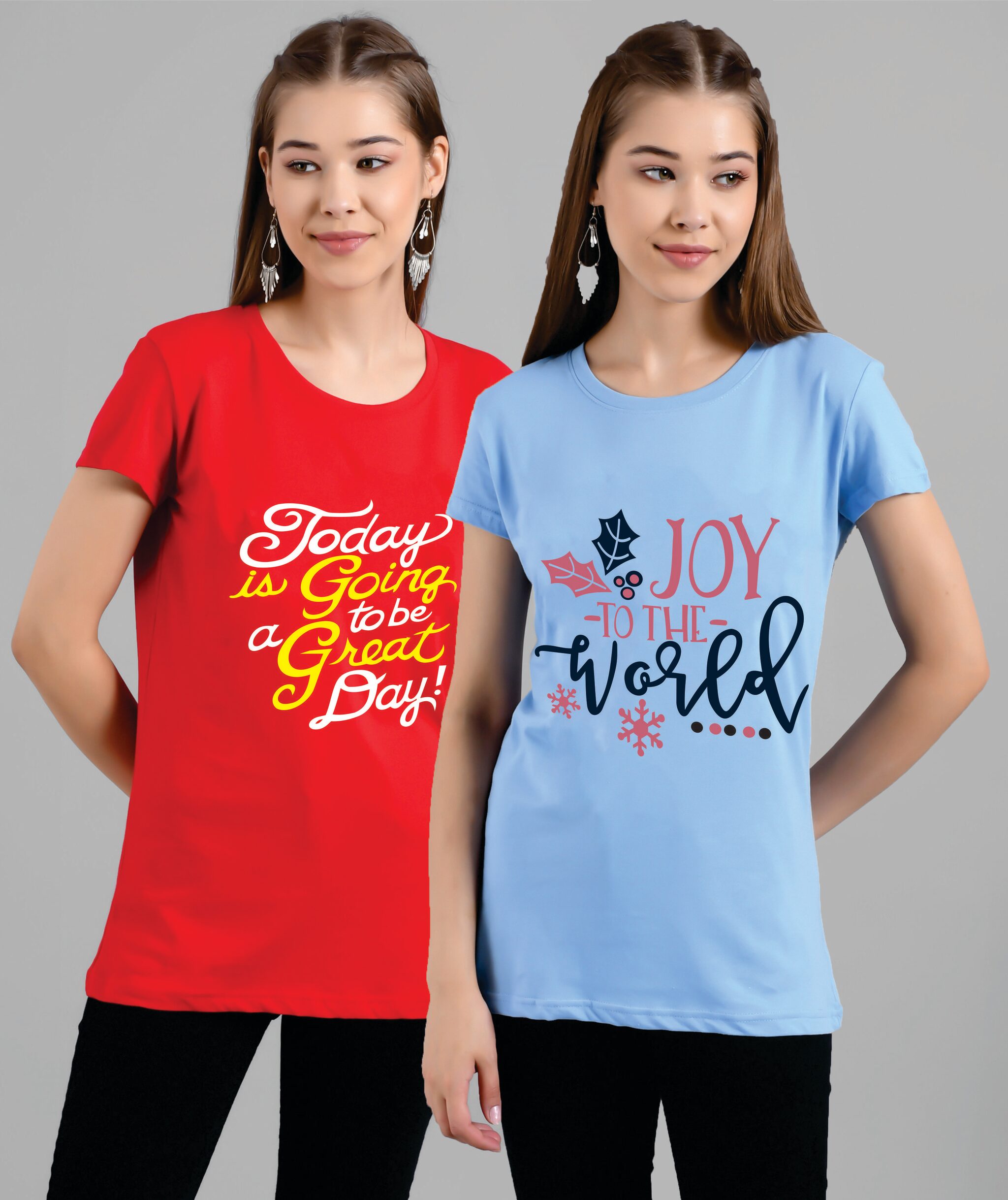 

Kotty Women Red Regular fit Round neck Cotton T shirt