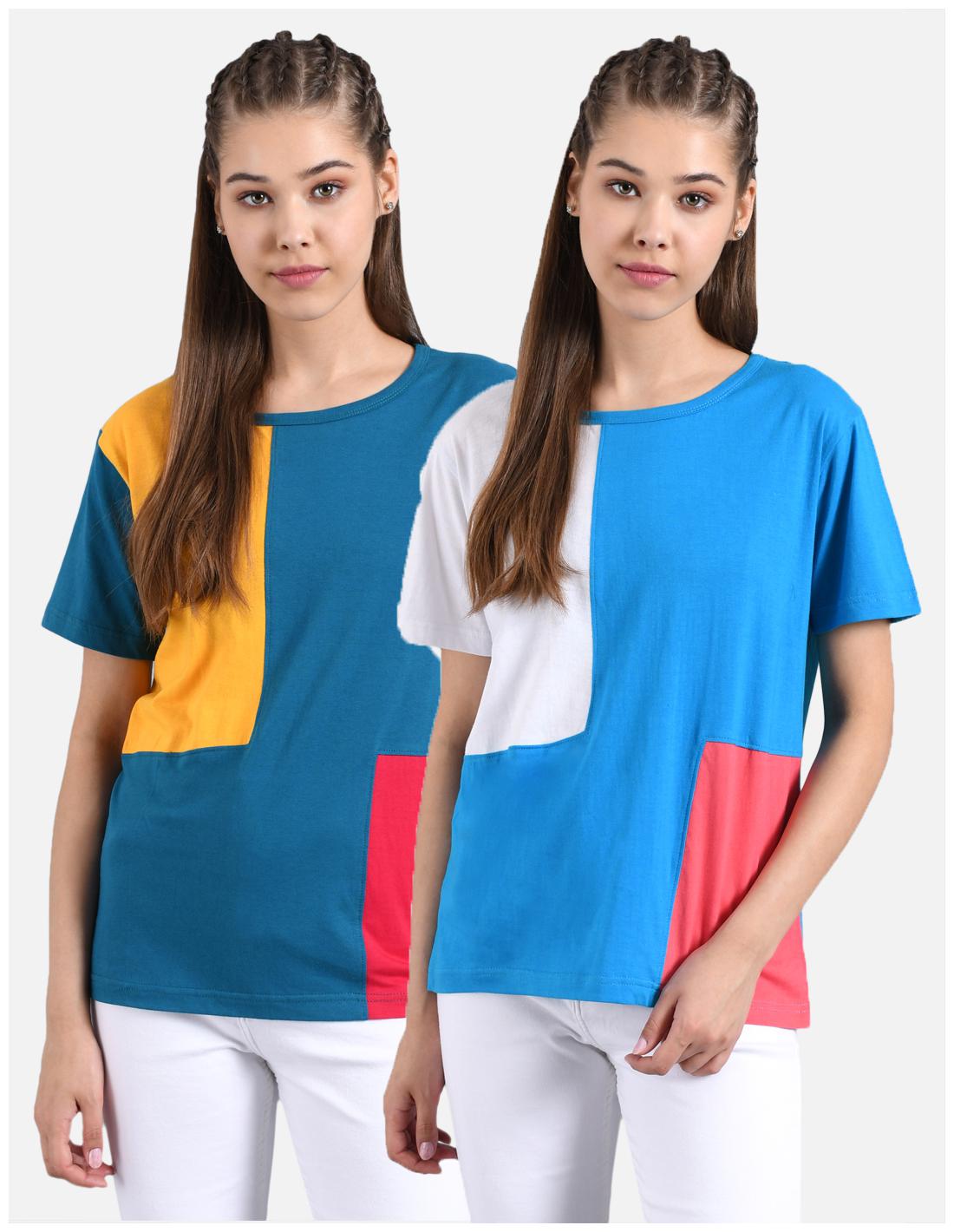 

Kotty Women Multi Regular fit Round neck Cotton T shirt