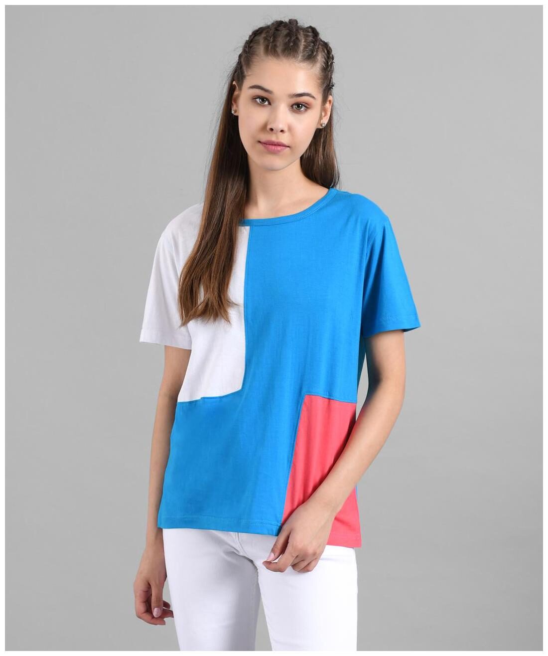 

Kotty Women Multi Regular fit Round neck Cotton T shirt