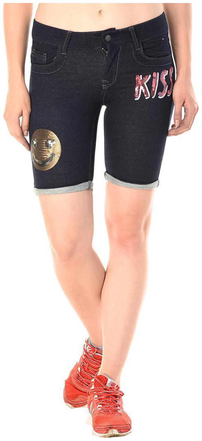

Kotty Women Solid Denim shorts - Blue