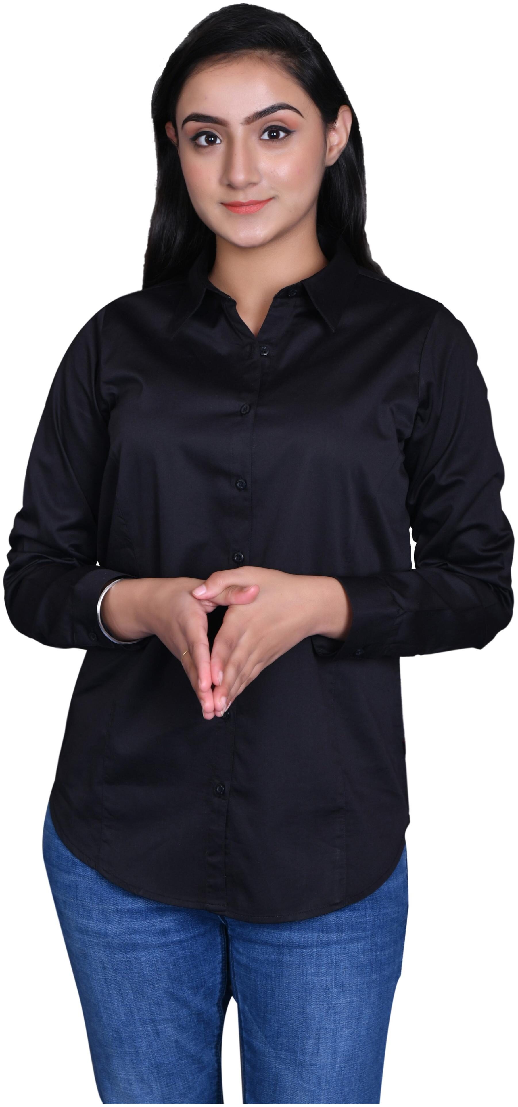 

KRALZ Women Black Solid Slim Fit Shirt
