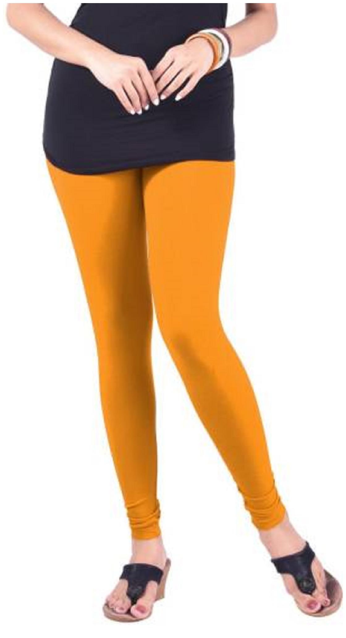 

Kripi Women and Girls Ultra Soft Cotton Solid Churidar Legging - Yellow