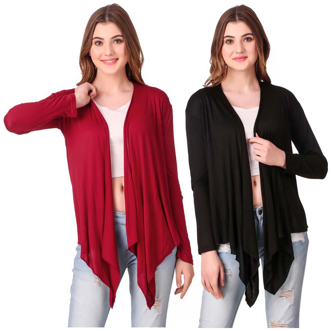 

Krishty Trading Women Shrug - Maroon Black