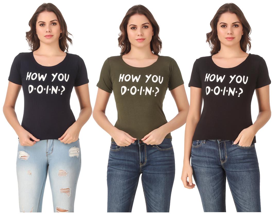 

Krishty Trading Lycra Casual Regular T Shirt Multi