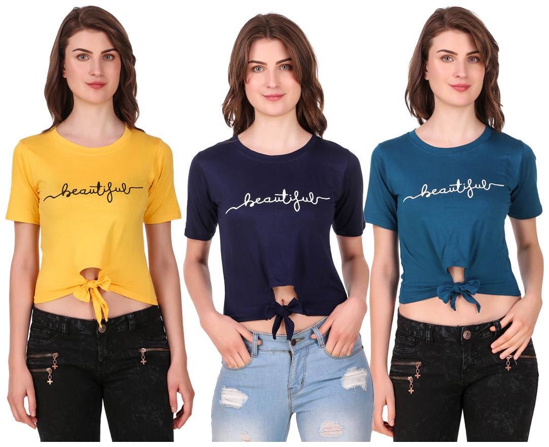 

Krishty Trading Women Printed Crop top - Multi