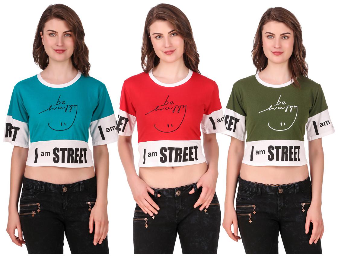 

Krishty Trading Women Printed Crop top - Multi