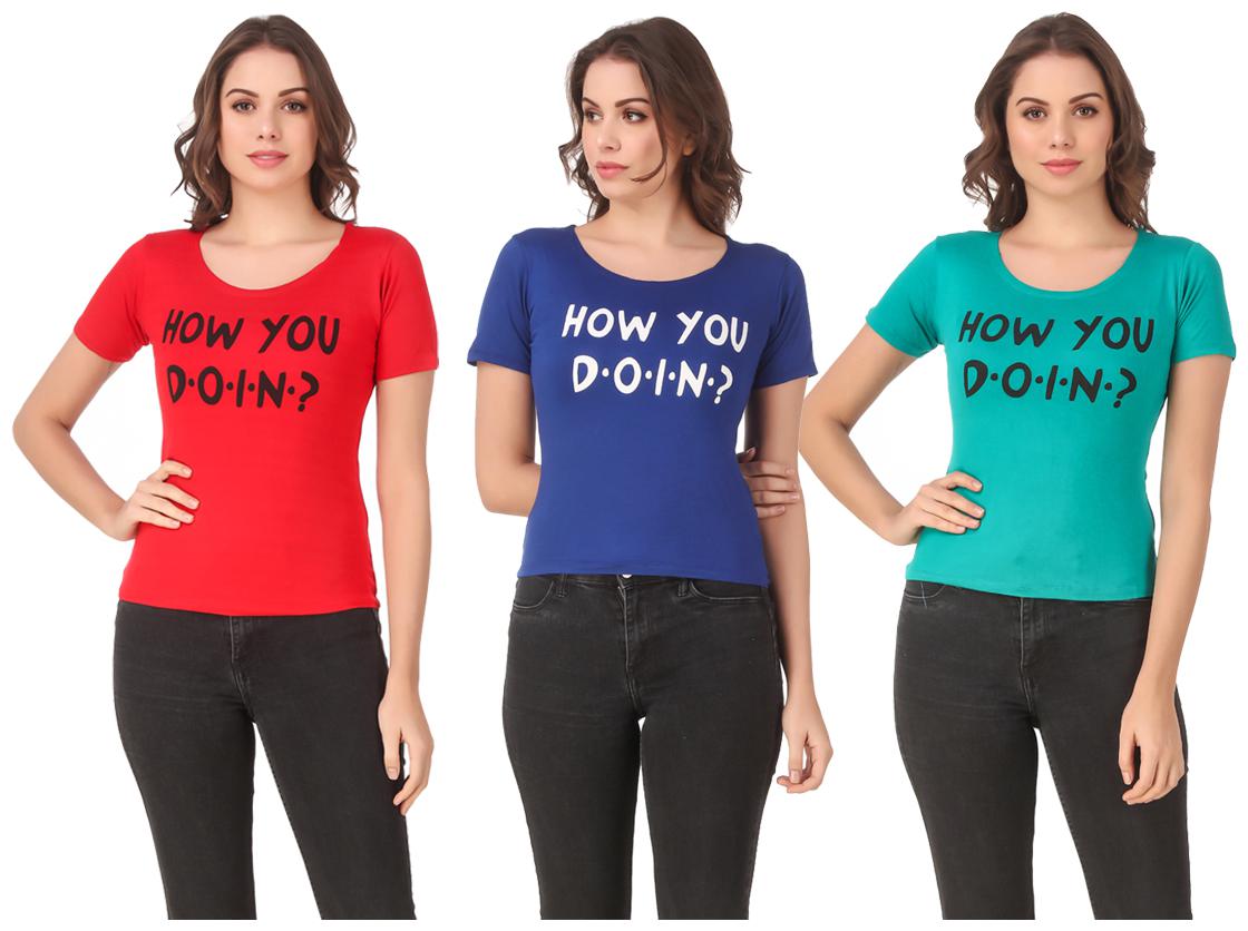

Krishty Trading Lycra Casual Regular T Shirt Multi