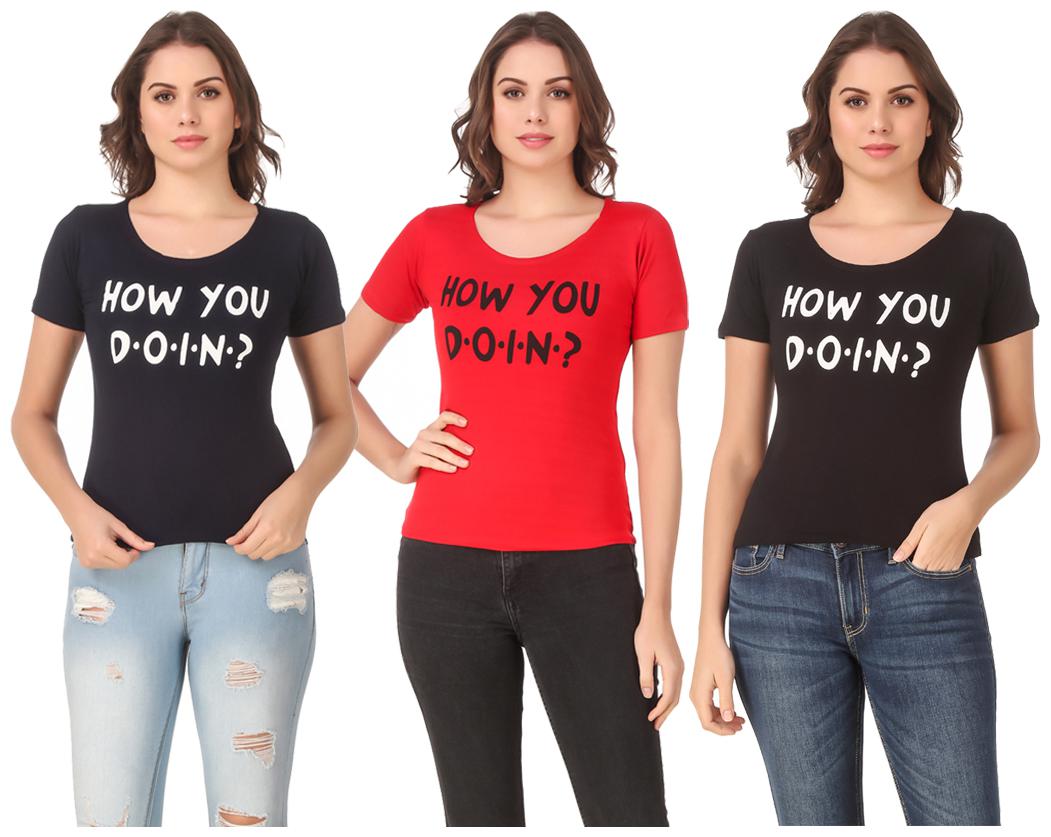 

Krishty Trading Lycra Casual Regular T Shirt Multi