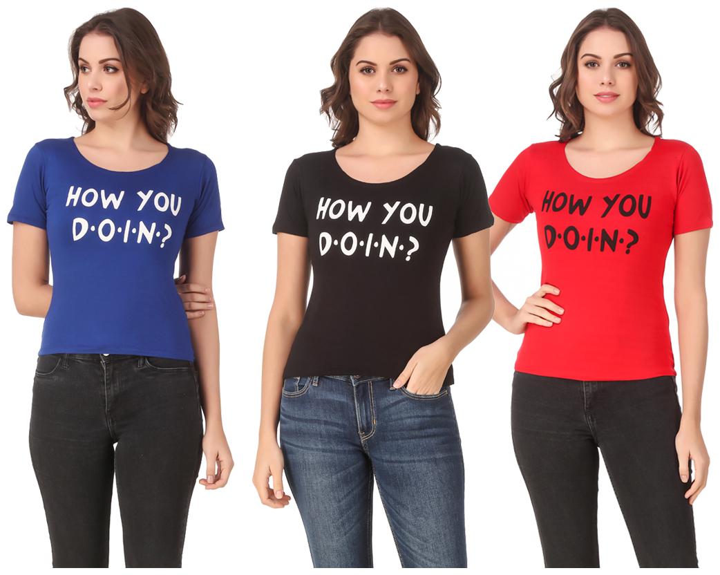 

Krishty Trading Lycra Casual Regular T Shirt Multi