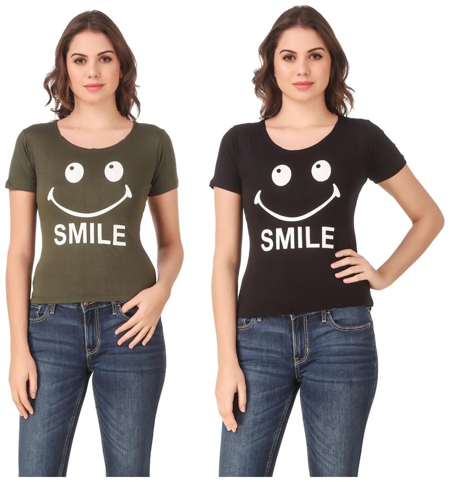 

Krishty Trading Lycra Printed Green Navy Color T-Shirt