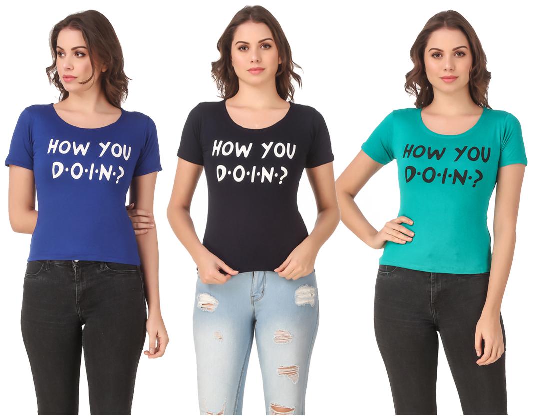 

Krishty Trading Lycra Casual Regular T Shirt Multi