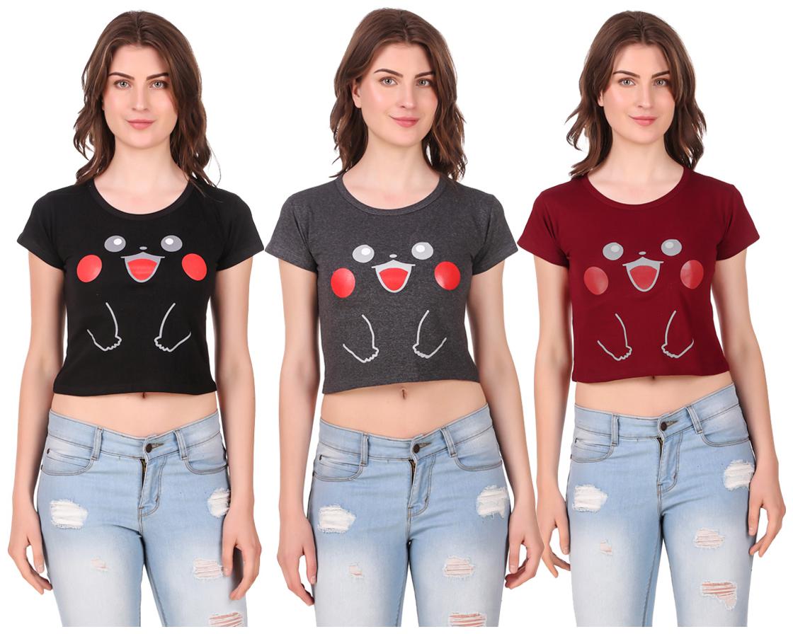 

Krishty Trading Women Printed Crop top - Multi