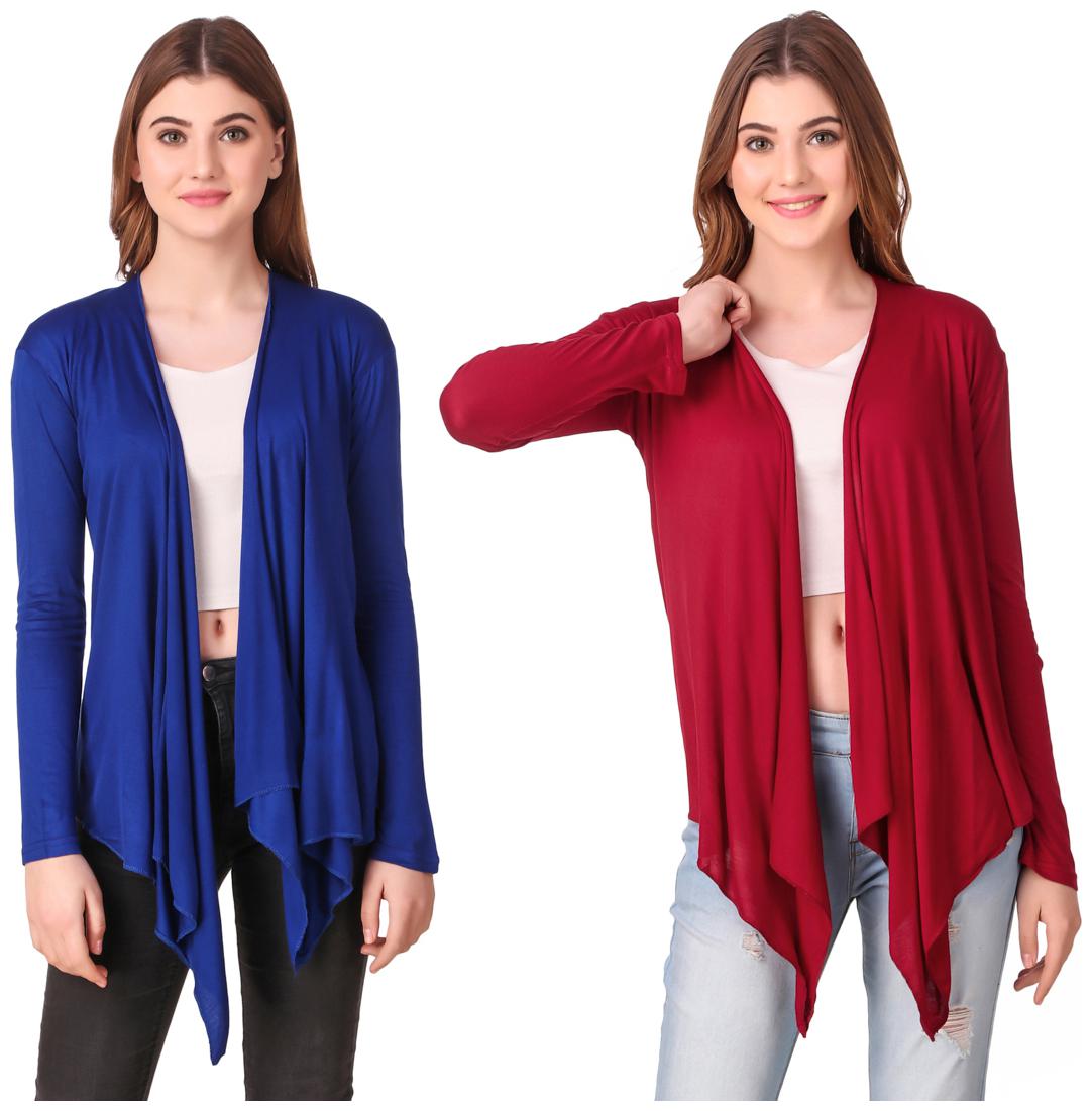 

Krishty Trading Women Shrug - Blue Maroon