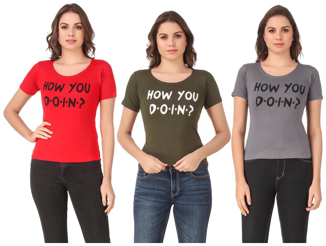 

Krishty Trading Lycra Casual Regular T Shirt Multi