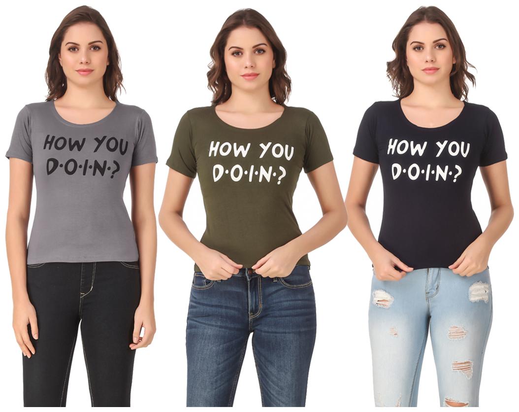 

Krishty Trading Lycra Casual Regular T Shirt Multi