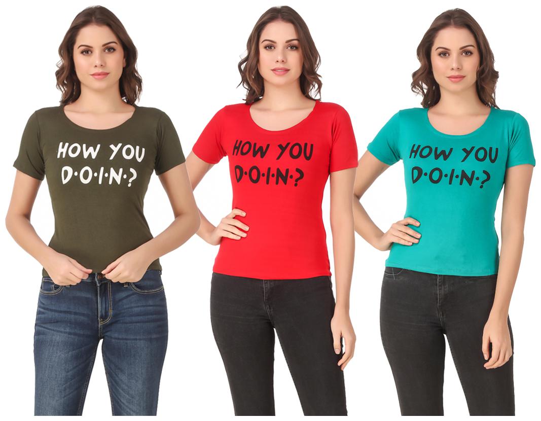 

Krishty Trading Lycra Casual Regular T Shirt Multi