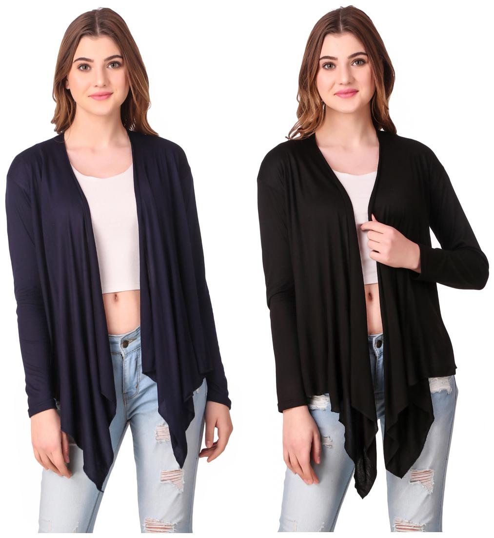 

Krishty Trading Casual Wear Shrug for women Navy Blue Black