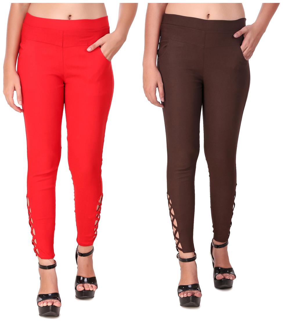 

Krishty Trading Women Red Brown Skinny fit Jegging