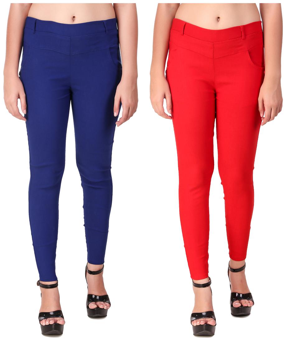 

Krishty Trading Women Blue Red Skinny fit Jegging