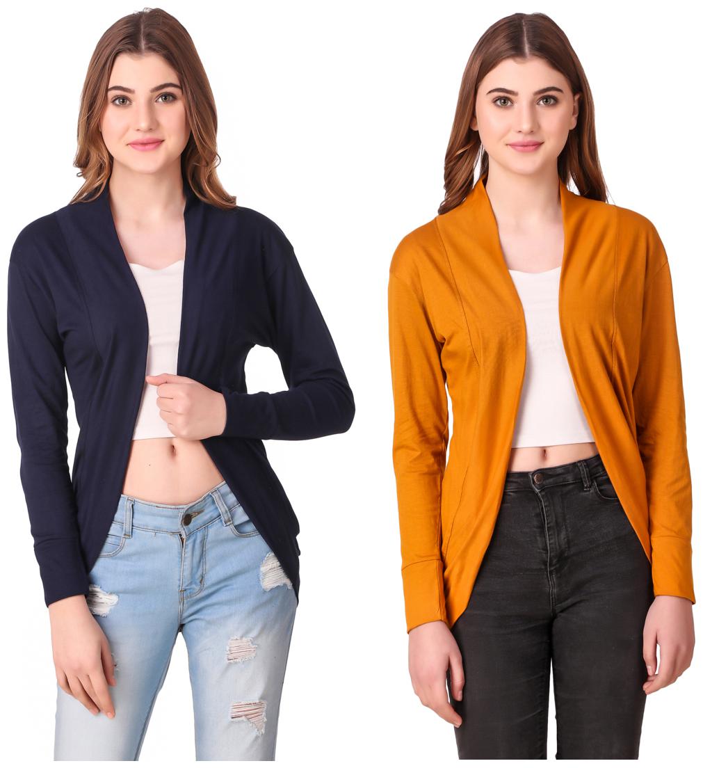 

Krishty Trading Women Shrug - Yellow Blue